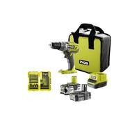 Pack RYOBI Perceuse-visseuse R18DD3-2415BS 18V One+ - 2 batteries 4,0 Ah - 1,5Ah - Chargeur - 38 accessoires perçage-vissage-boulonnage RAK38DSDI2