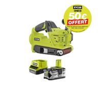 Pack RYOBI ponceuse à bande 75 mm 18V One+ R18BS-0 - 1 batterie 4.0Ah - 1 chargeur 2.0Ah