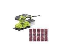 Pack RYOBI Ponceuse vibrante électrique 1/3 de feuille RSS200-GA20-200W - 10 abrasifs auto-agrippants