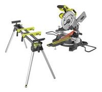 Pack RYOBI Scie à onglet radiale électrique - 2000W - 254mm - EMS254L - Support universel RLS02 G