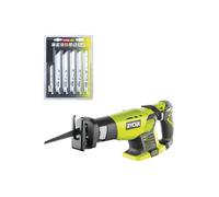 Pack RYOBI - Scie sabre RRS1801M - 18V One+ sans batterie ni chargeur - Lot de 6 lames universelles - bois et métal 100/152mm - RAK