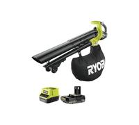 Pack RYOBI Souffleur Aspiro-Broyeur OBV18 - 18V One+ Brushless - 1 Batterie 2.0Ah - 1 Chargeur rapide