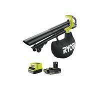 Pack RYOBI Souffleur Aspiro-Broyeur OBV18 - 18V One+ Brushless - 1 Batterie 2.0Ah - 1 Chargeur rapide