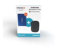 Pack Samsung Disque dur SSD externe T7 2 To bleu + étui