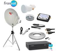 PACK SATELLITE CAMPING FRANSAT Trepied + Parabole pliable + Récepteur STRONG SRT 7407 + Kit Best HQSF 101 + Kit Coaxial