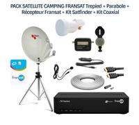 PACK SATELLITE CAMPING FRANSAT Trepied + Parabole + Récepteur Fransat + Kit Satfinder + Kit Coaxial