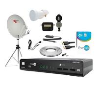 PACK SATELLITE CAMPING FRANSAT Trepied + Parabole + Récepteur Fransat WISI OR07HD + Kit Satfinder + Kit Coaxial
