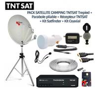 Pack Satellite Camping - TNTSAT - THS806 - Parabole Pliable - Trépied - Kit Coaxial