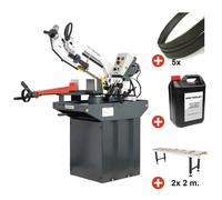 Pack scie à ruban pour métaux 225 mm - 230 V - Vitesse variable - 2 convoyeurs 2 m - 5 rubans - Liquide de coupe 5 L Torros SC281GV PACK 3
