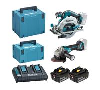 ENSEMBLE DE 2 MACHINES MAKITA 18 V LI-ION 5 AH (DHS680 + DGA506)-DLX2277PTJ