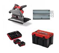 Pack scie plongeante Pro + 2 rails de guidage, coffret et starter kit 36V - Power X-Change EINHELL
