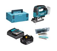 Pack scie sauteuse DJV182ZJ + Batterie BL1850B 5 Ah + Chargeur DC18RC + 10 lames Multimatériaux S-Express MAKITA