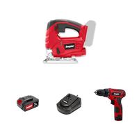 Pack Scie Sauteuse/Visseuse Energizer - Scie sauteuse sans fil Energizer 20v + Visseuse Energizer Batterie intégrée + 1 Batterie 20v 4ah + 1 Chargeur de batterie