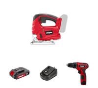 Pack Scie Sauteuse/Visseuse Energizer - Scie sauteuse sans fil Energizer 20v + Visseuse Energizer Batterie intégrée + 1 Batterie 20v 2ah + 1 Chargeur de batterie