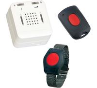Pack sécurité seniors ELDAT 1 : appel d'urgence à domicile avec bracelet d'appel d'urgence étanche et émetteur d'acquittement