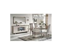 AUXANE - Pack Séjour Table Allongeable + Buffet 4P Led Gris Métallisé et Mat - Altobuy Gris
