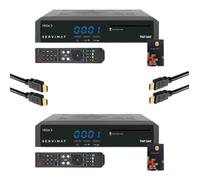 Pack de 2x Récepteurs TV Satellite + Carte TNTSAT V6 + Câble HDMI