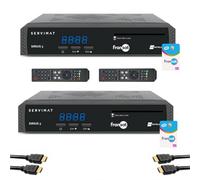 pack 2x récepteurs tv satellite hd carte fransat pc7 câble hdmi