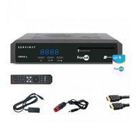 Pack SERVIMAT Récepteur TV satellite HD + carte Fransat + Câble HDMI + Câble 12V + Déport IR