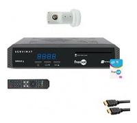 pack récepteur tv satellite hd carte fransat pc7 câble hdmi lnb single