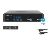 SERVIMAT Récepteur TV satellite HD + carte Viaccess Fransat PC6 + Câble HDMI 2M