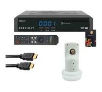 pack servimat vega 3 decodeur satellite full hd carte d'tntsat v6 câble hdmi lnb sin G