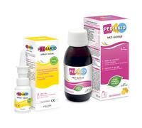 PEDIAKID Duo Nez-Gorge Sirop + Spray Nasal- Aide à dégager le nez et à apaiser la gorge - Miel, Thym & Échinacée - Solution saline minérale - Sirop goût citron miel dès 4 mois - Spray nasal dès 1 an