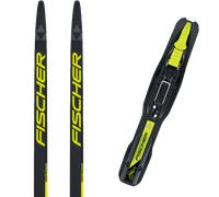 Pack ski de fond classique." Fischer Carbonlite Classic Jr 24 + Fixations - Enfant - Noir / Jaune - taille 182 - modèle 2024
