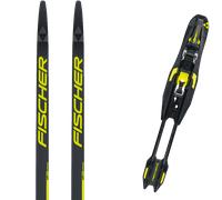 Pack ski de fond classique." Fischer Twin Skin Carbon Pro Medium 24 + Fixations - Mixte - Noir / Jaune - taille 187 - modèle 2024