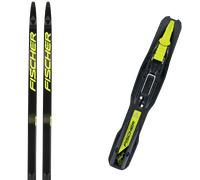 Pack ski de fond." Fischer Twin Skin Race Jr 25 + Fixations - Enfant - Noir / Jaune - taille 137 - modèle 2025