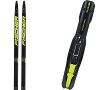 Pack ski de fond." Fischer Twin Skin Race Jr 25 + Fixations - Enfant - Noir / Jaune - taille 177 - modèle 2025