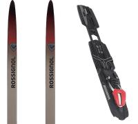 Pack ski de fond." Rossignol Delta Comp Skating Grey/red 26 + Fixations - Mixte - Gris / Noir / Rouge - taille 180 - modèle 2026