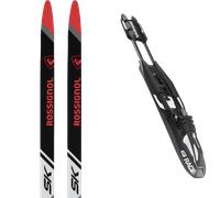 Pack ski de fond." Rossignol Delta Comp Skating Jr 25 + Fixations - Enfant - Blanc / Noir / Gris - taille 133 - modèle 2025