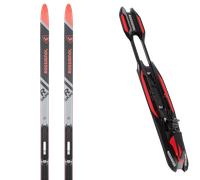 Pack ski de fond." Rossignol Speed R-skin Ss 24 + Fixations - Enfant - Rouge / Gris / Noir - taille 130 - modèle 2024