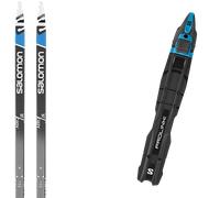 Pack ski de fond." Salomon Aero Eskin Jr 23 + Fixations - Enfant - Noir / Bleu - taille 131 - modèle 2023