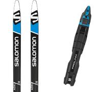 Pack ski de fond." Salomon Aero Grip Junior 23 + Fixations - Enfant - Noir / Bleu - taille 131 - modèle 2023