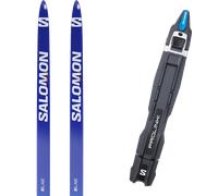Pack ski de fond." Salomon S/lab Skate Junior 24 + Fixations - Enfant - Bleu / Blanc / Noir - taille 155 - modèle 2024