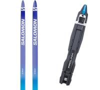 Pack ski de fond." Salomon S/max Skate Jr 24 + Fixations - Enfant - Bleu / Gris - taille 144 - modèle 2024