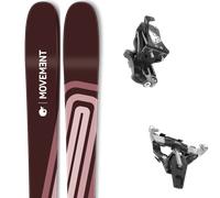 Pack ski de randonnée." Movement Session 90 W Burgundy 25 + Fixations - Femme - Rouge / Blanc / Rose - taille 162 - modèle 2025