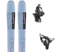 Pack ski de randonnée." Salomon Qst Lux 92 Airy Blue 25 + Fixations - Femme - Bleu / Blanc / Gris - taille 160 - modèle 2025
