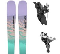Pack ski de randonnée." Salomon Stance W 84 Black/aruba Blue/patrician Purple 25 + Fixations - Femme - Vert / Violet / Noir - taille 151 - modèle 2025