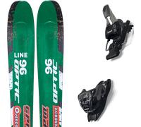 Pack ski." Line Optic 96 Green/multi 26 + Fixations - Homme - Vert / Orange / Blanc - taille 163 - modèle 2026