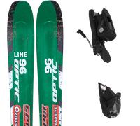Pack ski." Line Optic 96 Green/multi 26 + Fixations - Homme - Vert / Orange / Blanc - taille 177 - modèle 2026