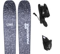 Pack ski." Line Pandora 99 Grey/multi 26 + Fixations - Femme - Gris / Rouge / Blanc - taille 177 - modèle 2026