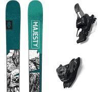 Pack ski." Majesty Dirty Bear Pro 25 + Fixations - Homme - Vert / Noir / Blanc - taille 181 - modèle 2025