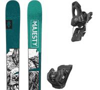 Pack ski." Majesty Dirty Bear Pro 25 + Fixations - Homme - Vert / Noir / Blanc - taille 181 - modèle 2025