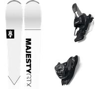 Pack ski." Majesty Gtx Ti White 25 + Fixations - Homme - Blanc / Noir / Rouge - taille 175 - modèle 2025