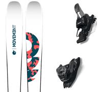 Pack ski." Movement Fly 95 W 24 + Fixations - Femme - Blanc / Vert / Rose - taille 178 - modèle 2024