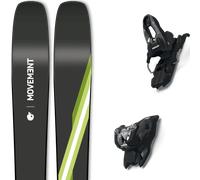 Pack ski." Movement Go 90 Jr 24 + Fixations - Enfant - Noir / Vert / Blanc - taille 146 - modèle 2024