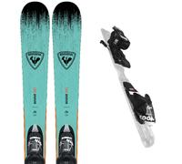 Pack ski." Rossignol Sender Jr Turquoise/pink/black + Xpress 7 Gw Black 25 - Enfant - Bleu / Vert - taille 128 - modèle 2026